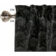 thumbnail image 5 of Valances for Windows, Vintage Flowers Black Roses Floral Gold Lines Kitchen Window Valances Rod Pocket Valances Curtains for Living Room Bathroom 54 x 18 Inch, 1 Panel, 5 of 6
