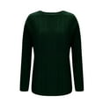 thumbnail image 7 of ClodeEU Womens Fall Crewneck Long Sleeve Tunic Sweaters ,Casual Loose Fit Crewneck Tops With Curved Hem Army Green,Womens Plus XL, 7 of 7