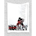 thumbnail image 1 of Hockey Tapestry, Artwork of a Goalie with a Stick Playing Sports Passionate Professional Game Theme, Wall Hanging for Bedroom Living Room Dorm Decor, 60W X 80L Inches, Multicolor, by Ambesonne, 1 of 2