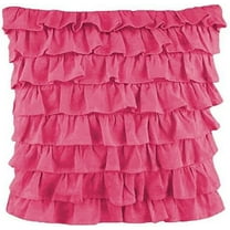 Amay 2PC Multi Ruffle Pillow Sham 800 Thread Organic Cotton Hot Pink Solid Toddler Size 16 Inch x 20 Inch