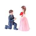 thumbnail image 1 of 1 Ensemble de Poupées de Proposition Décorative Gâteau de Mariage Topper Figurines de Couple Mini, 1 of 8