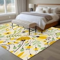 thumbnail image 4 of Abstract Botanical Area Rugs 5'x7', Small Throw Rugs for Laundry Room Playroom, Vintage Yellow Green Flower Leaf Plant Indoor Outdoor Rug Non-Slip Low Pile Carpet Runner Reversible Floor Mats, 4 of 8