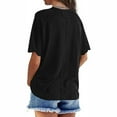 thumbnail image 5 of Patlollav Women Tees Under $10,Womens Plus Size T Shirts Solid Crewneck Short Sleeve Summer Athletic Boyfriend Tees Shirt Loose Tops, 5 of 6