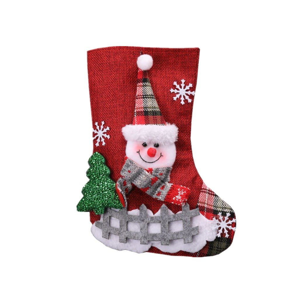 Christmas Santa Claus Snowman Gift Candy Bag Stocking Xmas Tree Party Home Decor 