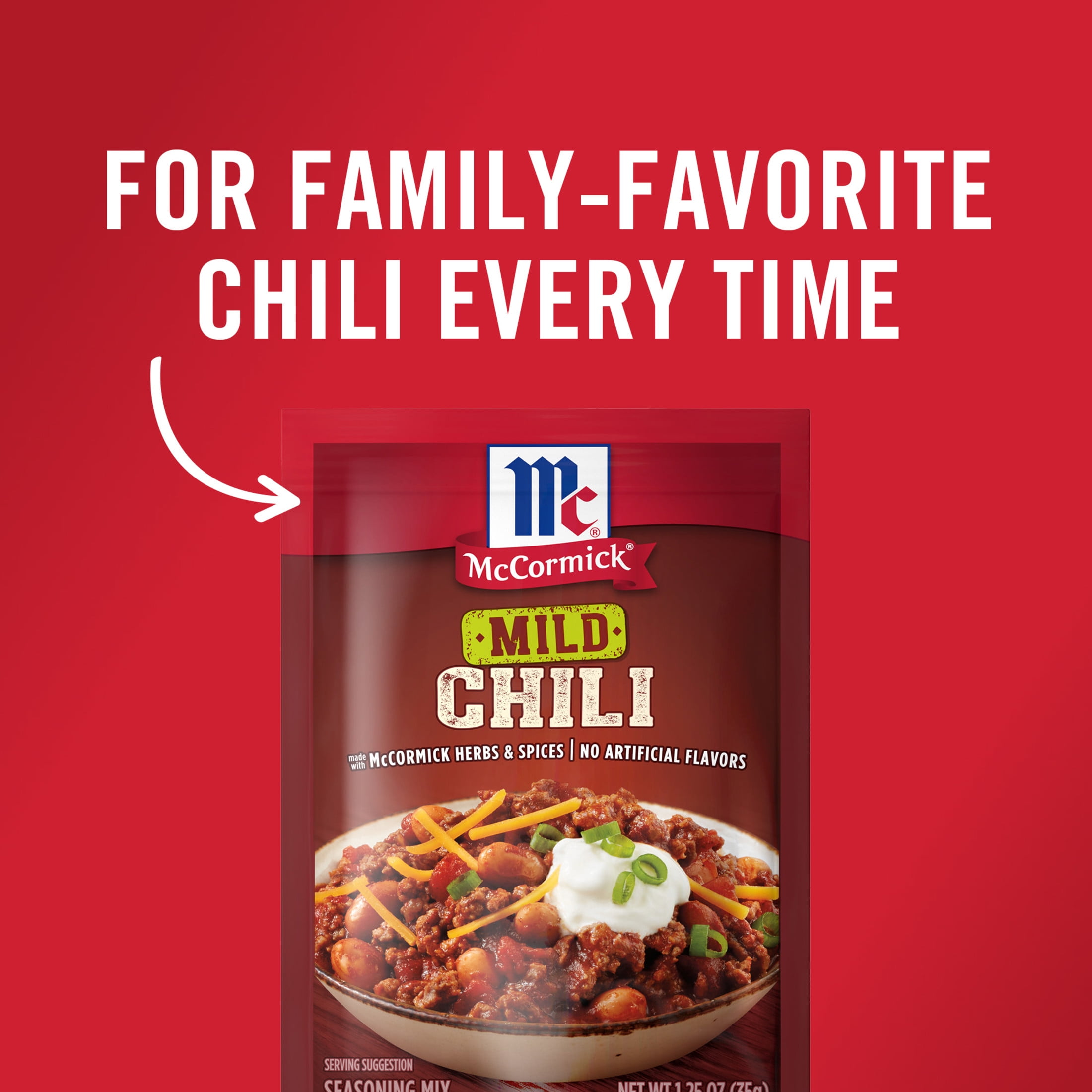 (24 pack) McCormick Mild Chili Seasoning Mix, 1.25 oz Packet