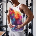 thumbnail image 5 of Lsque Watercolor Butterfly Guinea Pig Pattern Mens Tank Tops Muscle Athletic Quick Dry Sleeveless Workout Fitness T Shirts Beach Tank Top, Loose-fit Sleeveless Shirt for Men-3X-Large, 5 of 7