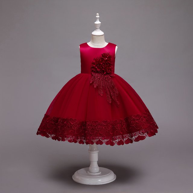 Vestido infantil Vestido de princesa Vestido de manga larga para actuación de piano Vestido de noche para anfitrión de niño de flores Cumpleaños