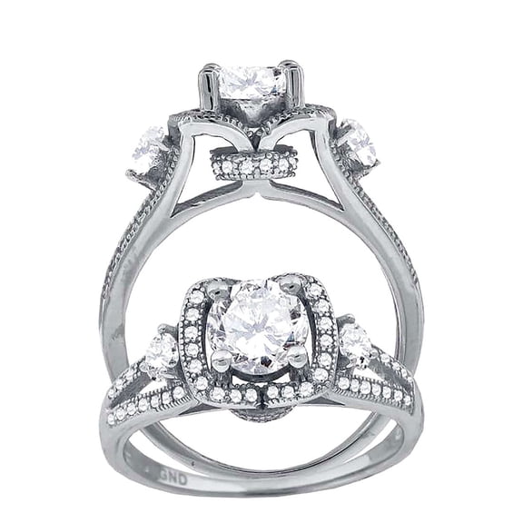 925 Sterling Silver Womens Cubic Zirconia Fashion Ring 8.2x3.5mm Wide Size 7 Ring for Women