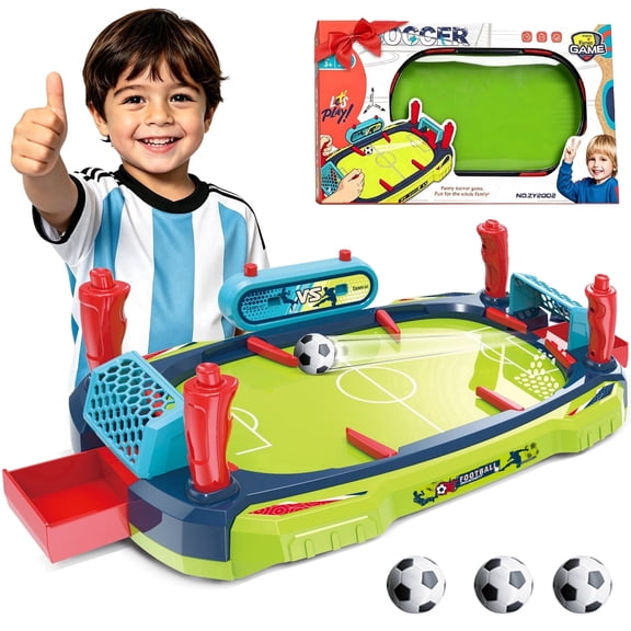 Soccer Board Games for Kids, Mini Foosball Table for Boys Age 3 , Portable Interactive Tabletop Sports Toy Indoor Family, Soccer Gifts for Boys Girls Age 4 5 6 7 8-12