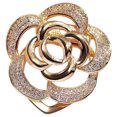 thumbnail image 1 of Brooch Pin Flower Twist Shape Sparkling Rhinestones Imitation Pearls Decor Scarf Buckle Sweaters Collars Hats Bags Coats Scarves Accessory, 1 of 8