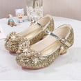 thumbnail image 2 of Jkety School Shoes for Girls Mary Jane Dress Shoes Uniform Flats (Little/Big Kids) Mary Janes(Gold,4), 2 of 9