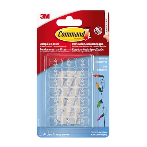 Command Decorative Hooks Transparent Strips 17026CLR, Colorless, Mini