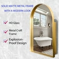 thumbnail image 5 of 24x36 Inch Bathroom Mirror Cabinet with Adjustable Glass Shelves, Recessed Metal Framed Medicine Cabinet for Storage,  Gold, 5 of 9
