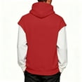 thumbnail image 4 of qucoqpe Mens Hoodies Patchwork Fake Two Pieces Hooded Sweatshirts Fall Winter Long Sleeve Oversized Zip Hoodie Fashion Color Block Pullover Tops, 4 of 8
