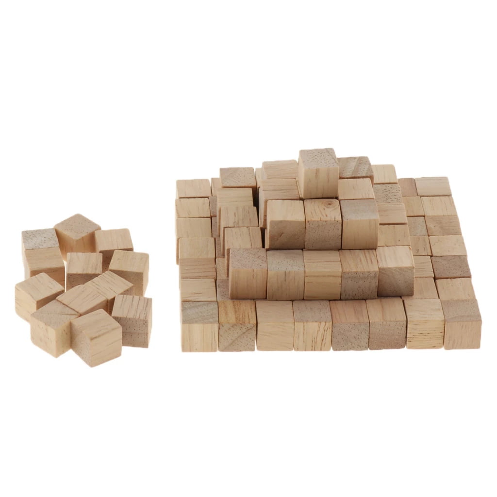 300pcs Natural Wooden Building Blocks Toy Cubes Set Pine Wood Puzzle Eco Toy 