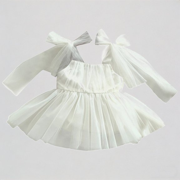 Krdevn Baby Girls Summer Sleeveless Romper Dress Mesh Tutu Outfit for Photography and Casual Wear,6-9 Months