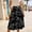 Black, variant on Rove Studio Women's Floral Print Midi Skirt, Elastic Drawstring High Waist Flowy Skirt with Pockets, Elegant Casual Skirts for Women Black L