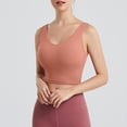 thumbnail image 5 of KHONTS Women's Sports Bra Longline Crop Tank Top Padded Workout Running Yoga Bralettes Orange XL, 5 of 7