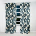 thumbnail image 5 of Designart "Elegant Mingle Of Teal And Ivory" Floral Room Darkening Curtain Single Panel, 5 of 6