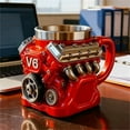 thumbnail image 4 of Retro Engine Coffee Mug,V8 Engine Coffee Mug,Stainless Steel Travel Cup,Vacuum Insulated Stainless Steel Resin Mug for Car Enthusiasts,Retro Car Lovers,Scratch-Resistant,for Garage/Road Trips(V6), 4 of 8