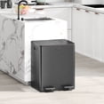 thumbnail image 2 of HOMCOM Dual Trash Can, 2 x 20 Liter Garbage Can with Soft Close Lid, Black, 2 of 10
