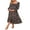 black, variant on HYwys Women s Maternity Square Neck Long Sleeve Summer Dress Smocked Boho Ruffle Casual Midi Dress Baby Shower Photoshoot S XXL