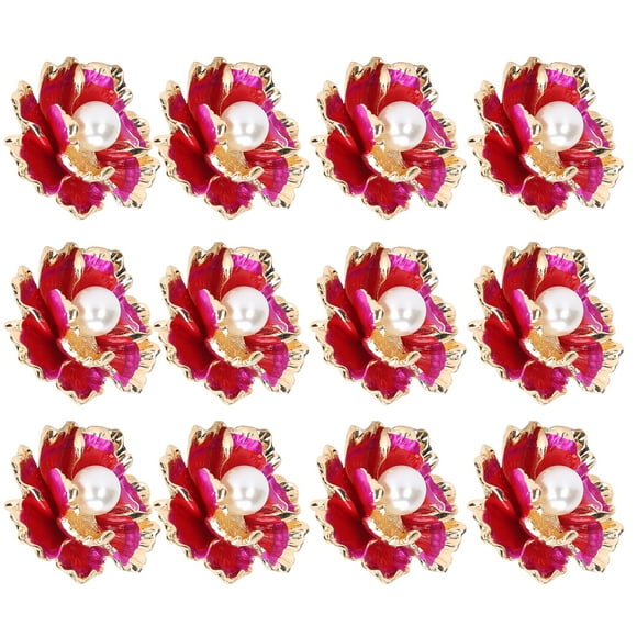 Décoration de Cheveux de Mariée, 12 Pcs Embellissements de Vêtements Faux Flatback Faux Bouton Perle Embellissements de Vêtements Haute Performance
