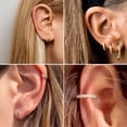 thumbnail image 3 of 316L Surgical Steel Huggie Hoop Earrings,Dainty Pave Cubic Zirconia Cartilage Tiny Earring for Sensitive Ears Hypoallergenic Lightweight for Women Men, 3 of 6