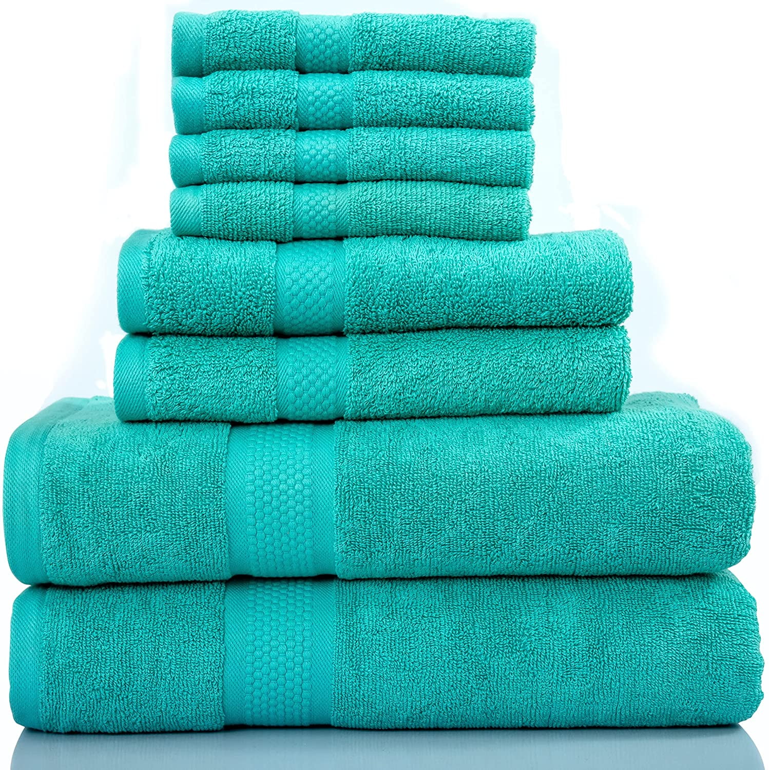 8Piece Bath Towel Set, 100 Cotton & 600 GSM Bathroom Towels, 2 Bath