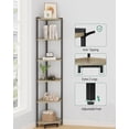 thumbnail image 3 of Corner Shelf Stand, Corner Bookshelf, Storage Standing Shelf Unit with Metal Frame, Plant Stand, Corner Bookcase for Living Room, Home Office, Bedroom, 6-Tier Greige, 3 of 17