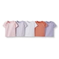 thumbnail image 1 of Girls 5 Pack Lap Neck Crew Tee, Pink, 3-6 Months, 1 of 2