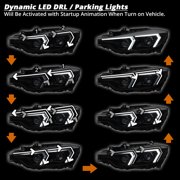 Spec-D Tuning Black LED Switchback Projector Headlights w/ Sequential Signal & Startup Animation Compatible with 2012-2015 BMW 3 Series F30 Sedan, Left + Right Pair Headlamp Assembly