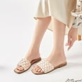 thumbnail image 5 of Ataiwee Women's Flat Slide Sandals - Fashionable Braided Elegant Cross Strap Flat Summer Sandals., 5 of 8