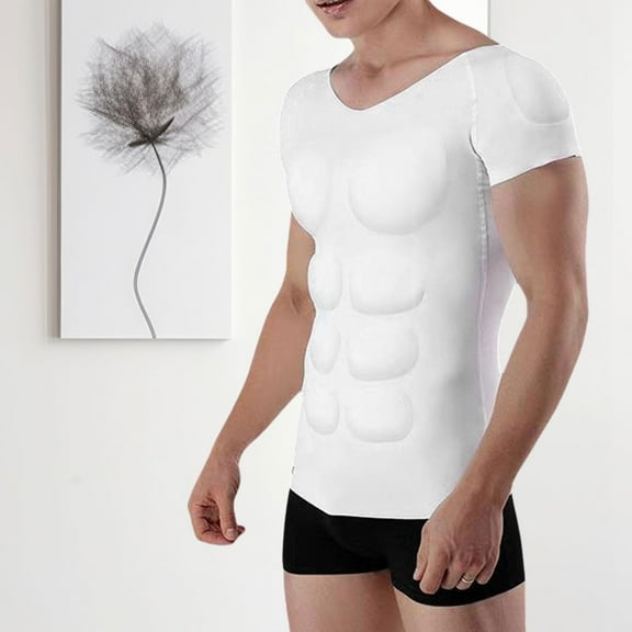 fenteer Fake Muscle Suit Shirt Men Chest Shaper for New Year Dress up Indoor Outdoor M