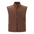 thumbnail image 3 of WIZUTIZ Men's Fleece Vest Multi-Zipper Pocket Stand Collar Sleeveless Fishing Outerwear Polyester Insulated Warm for Winter Outdoor Daily Casual Wear, 3 of 6