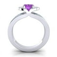 thumbnail image 4 of Diamond-Capitals 2.35 Carat New Oval Cut Amethyst & Aquamarine Gemstone Wedding Ring for Ladies Solid 14K White Gold Size 4, 4 of 8