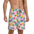 thumbnail image 2 of Kdxio Pineapple And Leaves Print Mens Sleep Shorts Bottoms Soft Comfy Pajama Wear Pants with Drawstring Pockets, 2 of 7