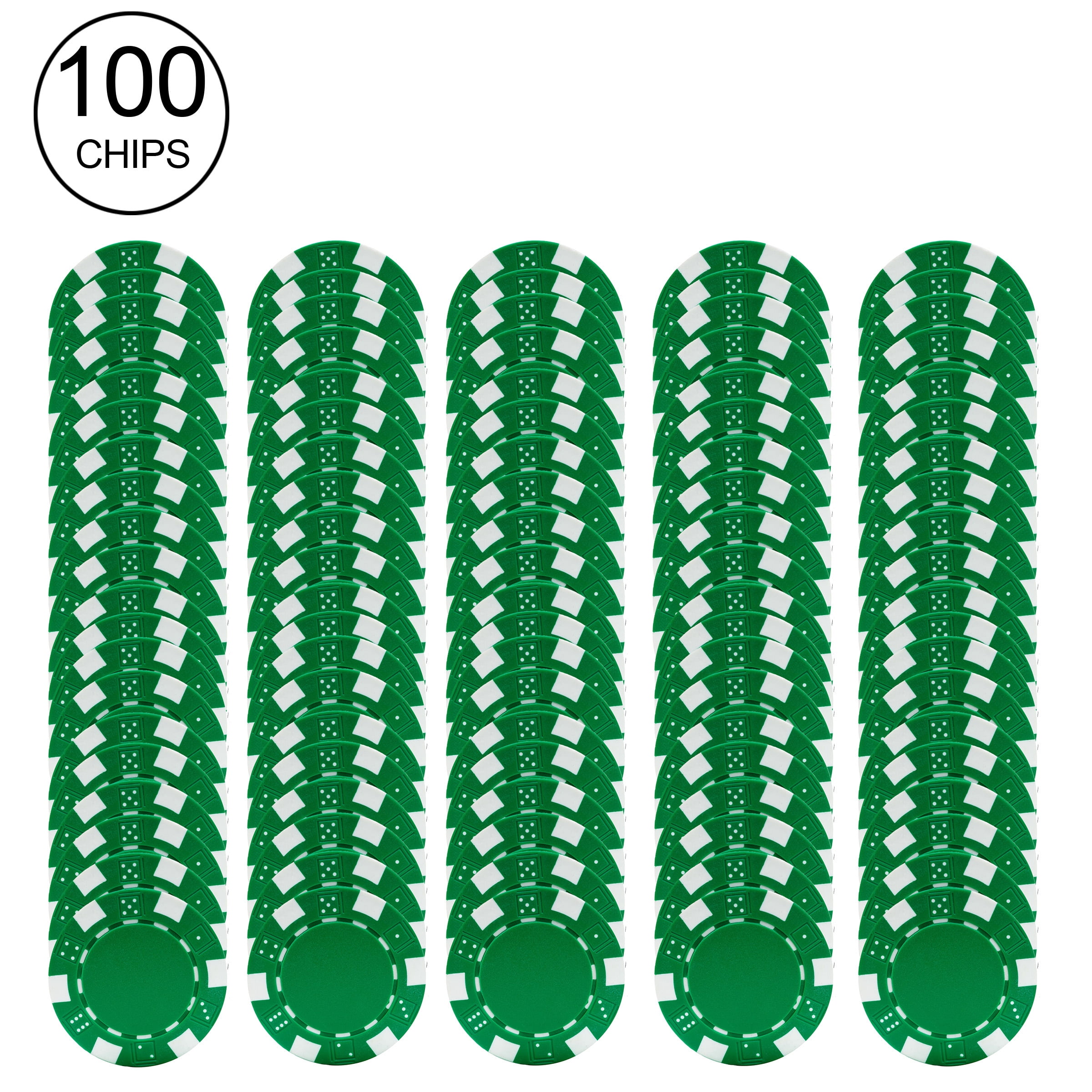 trademark poker 100 striped chip, 11.5gm, green