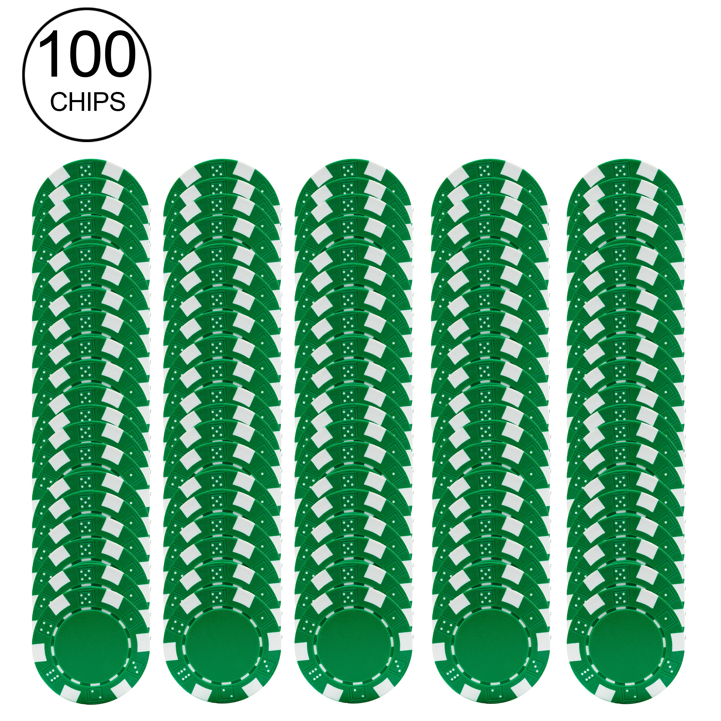 Trademark Poker 100 Green Striped Chips Set photo 2