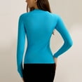 thumbnail image 4 of EchfiProm Womens Tops Sports Fall Pullover Blue Workout Yoga Plain Crew Neck Undershirts for Womens Slim Fit, 4 of 4