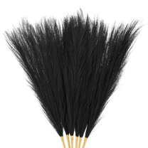 Uxcell 6 Pack Faux Pampas Grass 21.7 Inch for Home Decor/Wedding Black