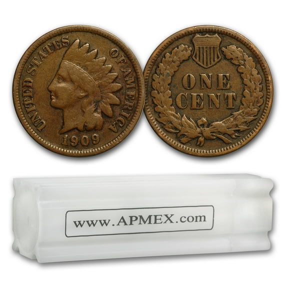 1909 Indian Head Cent 50-Coin Roll Avg Circ