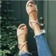 thumbnail image 1 of Moda mujer gente zapatos casuales de suela gruesa sandalias casuales de tacón de cuña hueca Wmkox8yii  shjk4349, 1 of 5