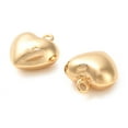 thumbnail image 2 of 20pc Brass Pendants Heart Charm Real 18K Gold Plated 16x15x8mm Hole: 1.8mm, 2 of 3