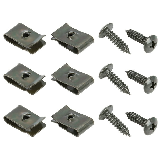 100 Set 4.2x16mm U Clip Screw Assortment Car Clips Fasteners with
