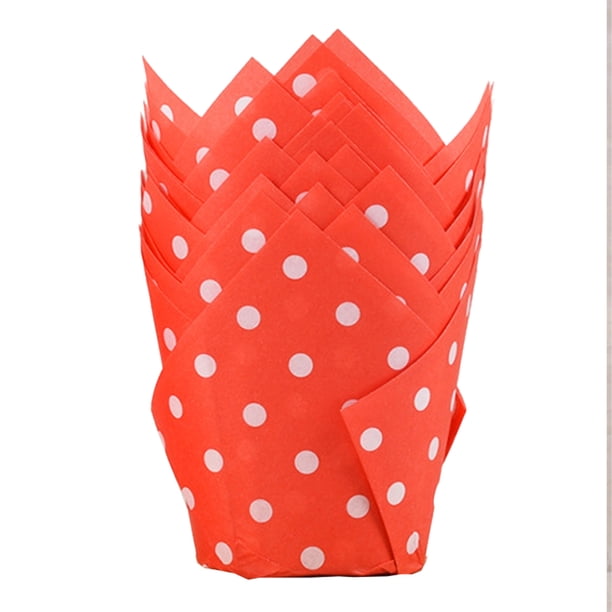Tazas de papel de tulipán Tazas de pastel desechables para hornear Tazas de muffin tazas de papel antigrasa para hornos