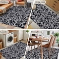 thumbnail image 5 of 3'x5' Rug for Living Room Bedroom, Black Spring Floral Washable Area Rugs Non-Slip Carpet Mats, Farmhouse Flowers Elegant Pastoral Indoor Low Pile Area Rug Runner for Kitchen, Mudroom, 5 of 8