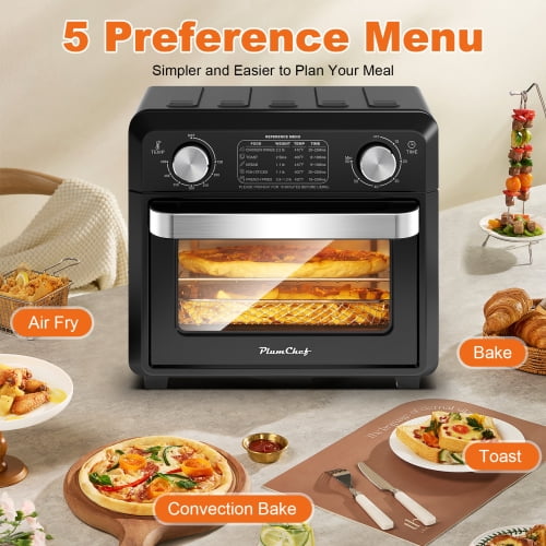 Compact Air Fryer Toaster Oven 11QT, 2 Slice Toast, Countertop Oven, Warm, Broil, Toast, Bake, Air Fry, Oil-Free,60-Minute Timer,1000W,Black