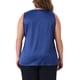 thumbnail image 3 of Camisetas sin mangas de satén de seda para mujer de tallas grandes Agnes Orinda, blusas casuales de cuello en V, camisetas básicas de verano 1X azul marino, 3 of 6
