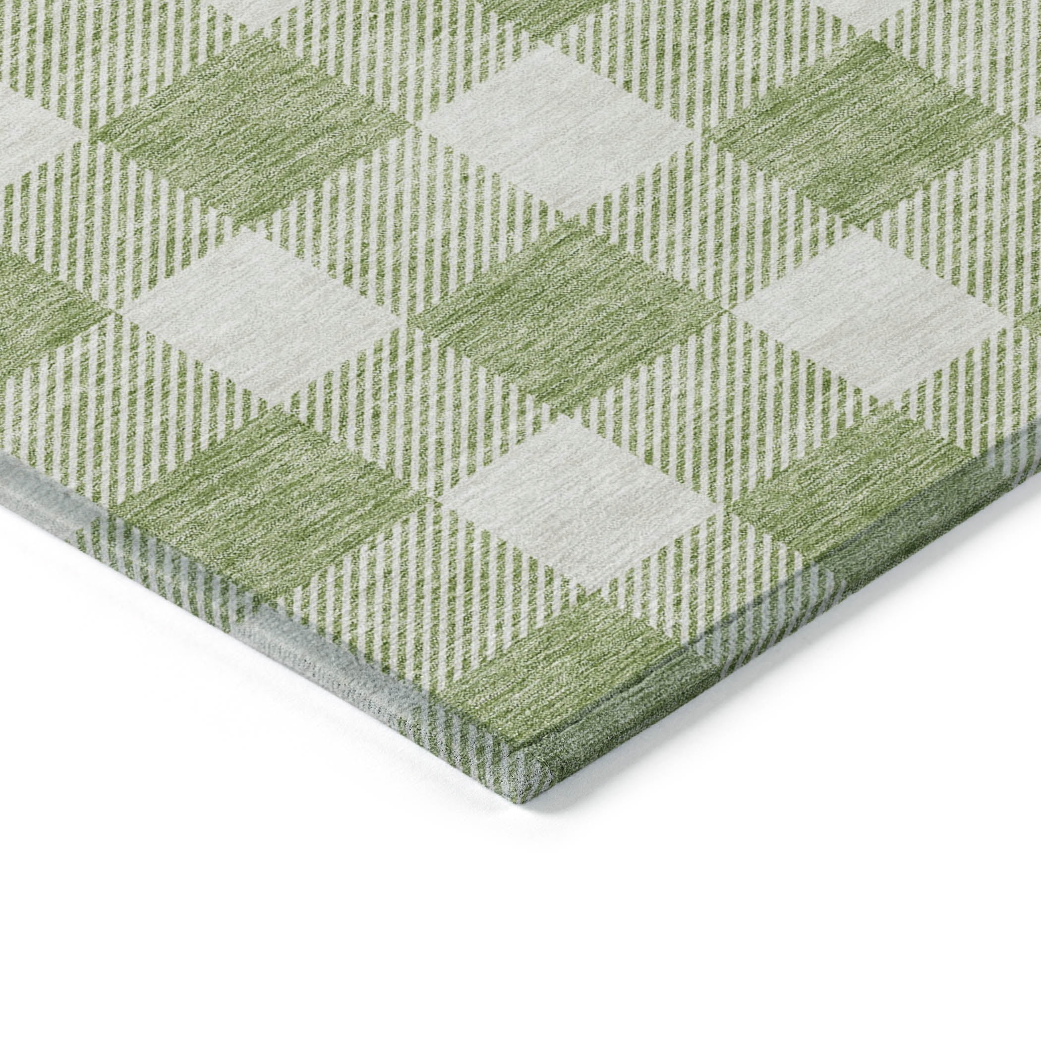 Addison Rugs Chantille Indoor/Outdoor Transitional Plaid Aloe Washable Rectangle Rug, 10' x 14'
